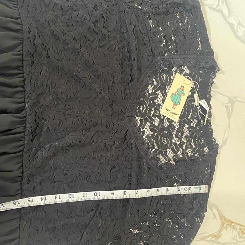Nemidor women V neck 3/4 sleeve  Lace vintage Maxi formal Dress size 20 - Picture 8 of 8